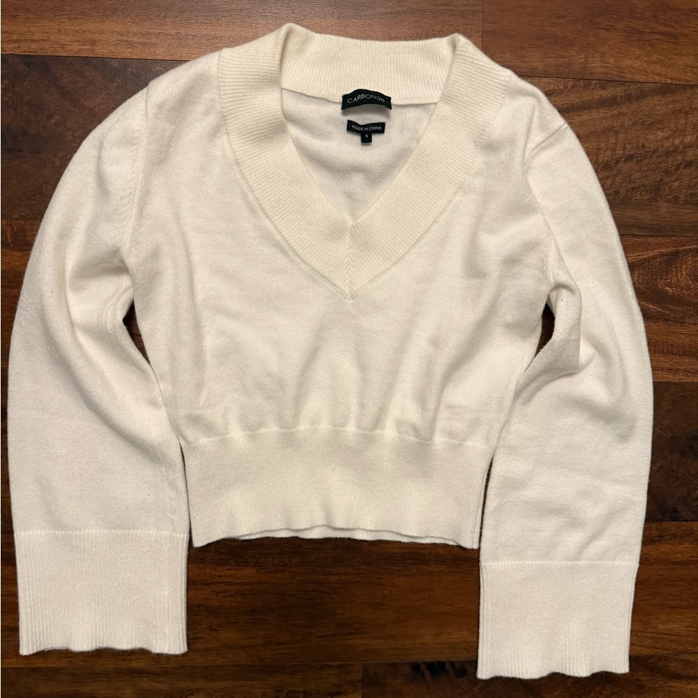 Carbon38 Bell Sleeve Crew Neck Sweater